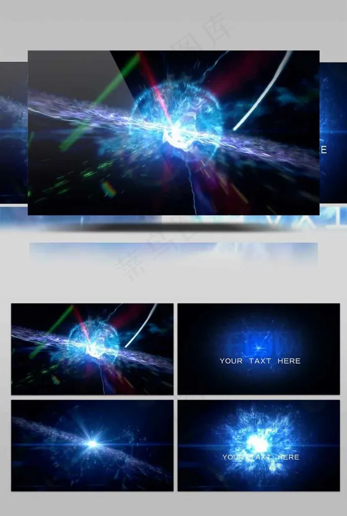 premiere空间粒子汇聚爆炸电影标志模板(1220X362)