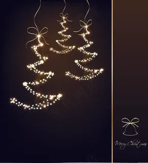 抽象造型黑色圣诞节卡片矢量素