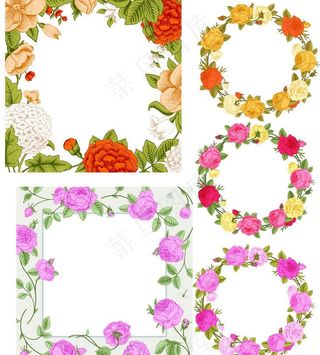 花环相框模板图片