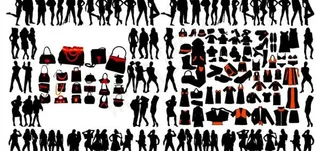 女性与衣服矢量素材