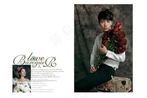 巴洛克情人婚纱模版图片