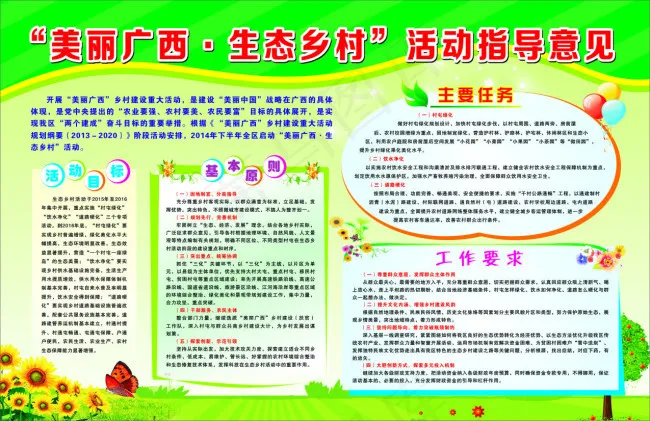 清洁乡村环保板报cdr矢量模版下载