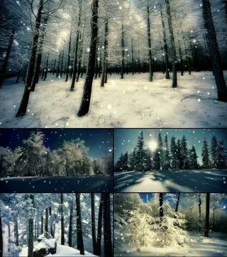 唯美浪漫林海雪原雪乡雪景视频素材