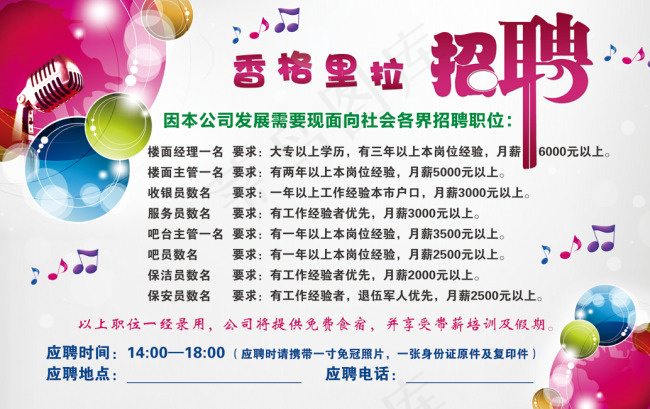 KTV背景素材招聘广告