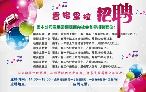 KTV背景素材招聘广告