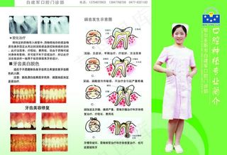 口腔诊所三折页图片