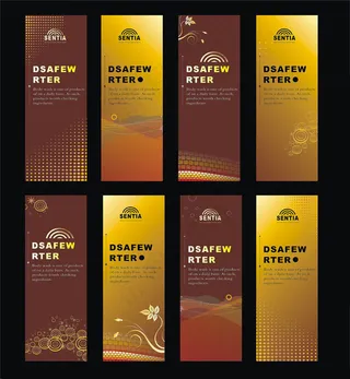 广告创意展示灯旗展板设计矢量素材