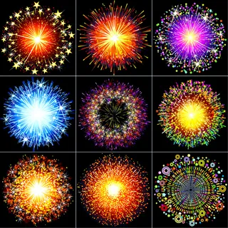 五彩缤纷的烟花02矢量