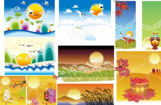 秋冬白鹤矢量素材