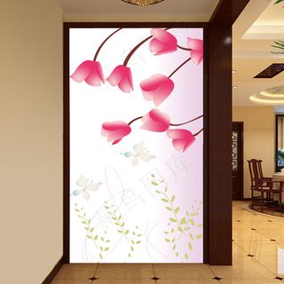 温馨花朵简约梦幻花朵梦幻玄关模板