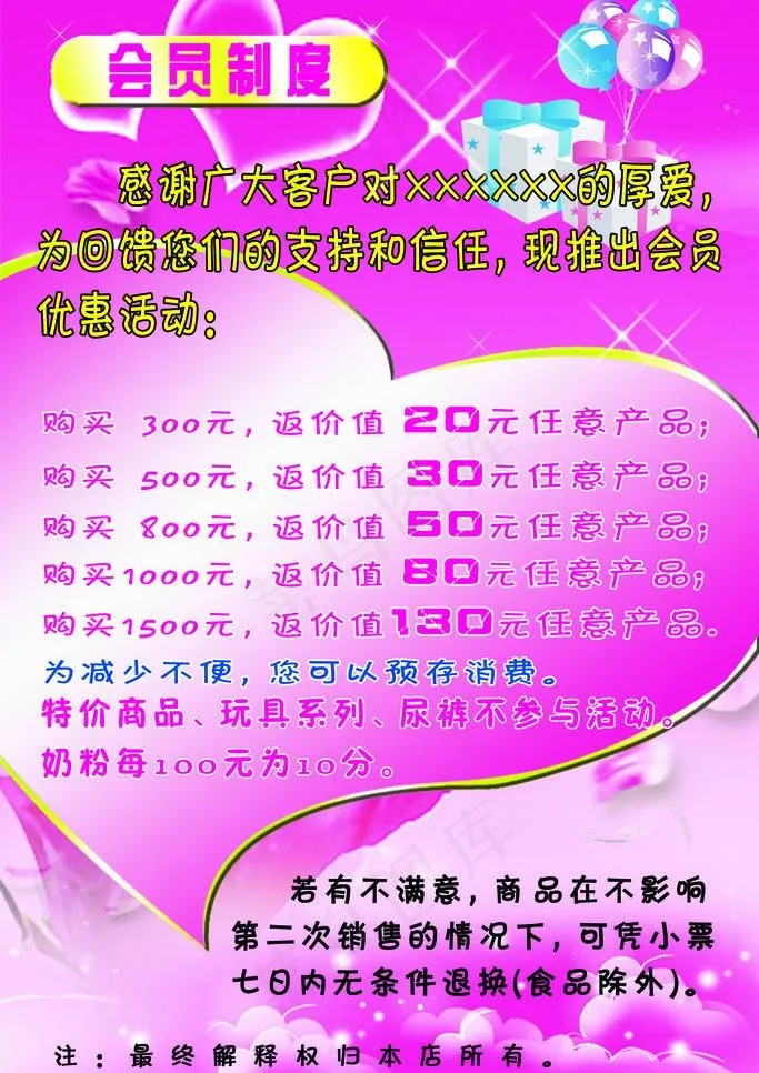 会员制度图片(2400X3600(DPI:76))psd模版下载