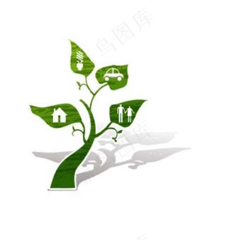 绿植风车背景图片