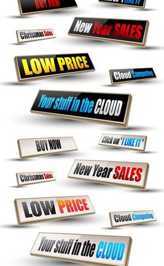 网页立体促销标签矢量图 AI