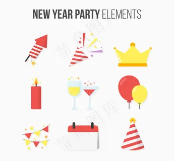新年派对平面设计元素 新年派对平面设计元素