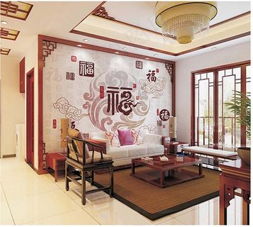 富贵百福图背景墙