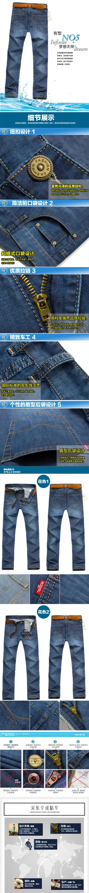 男士牛仔裤细节展示设计