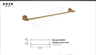 单杆金色毛巾架尺寸图图片
