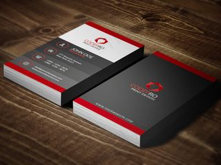 经典红黑商务名片模板下载