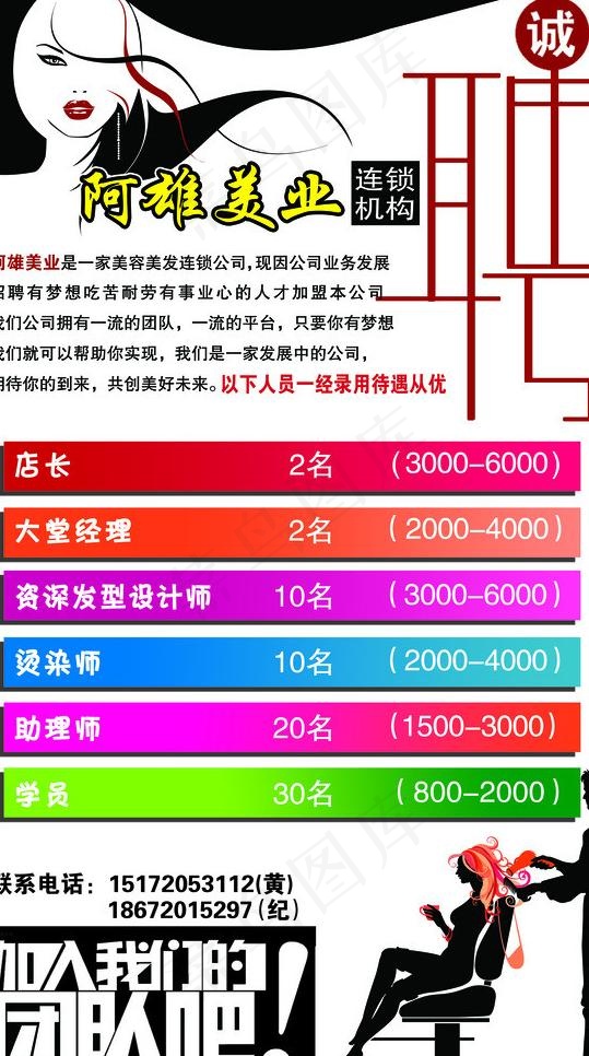 理发店招聘海报图片psd模版下载