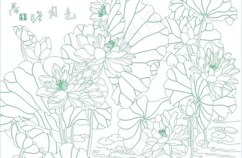 荷花 莲花 艺术玻璃图片 荷花 莲花 艺术玻璃图片