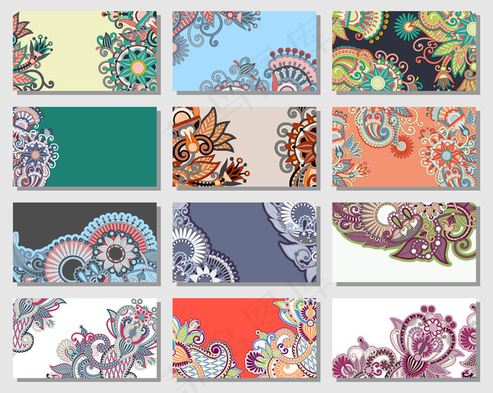 古典民族花纹卡片