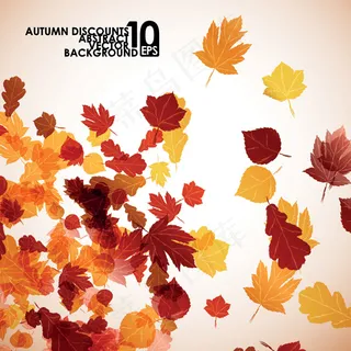 缤纷秋天树叶矢量素材