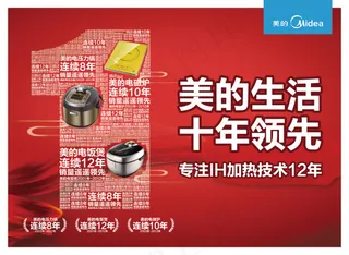 美的小家电生活电器手举牌设计