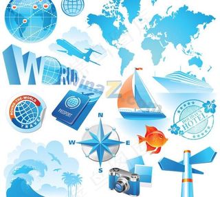 休闲旅游矢量素材下载