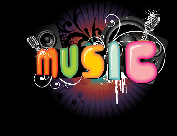 可爱立体music字喇叭麦克风矢量...ai矢量模版下载