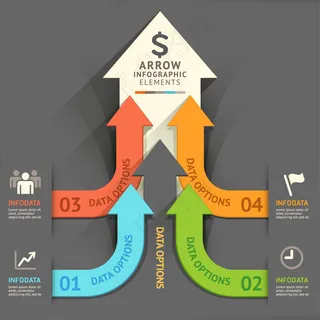 矢量3D信息箭头