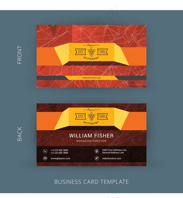 时尚名片设计模板矢量设计图eps,ai矢量模版下载
