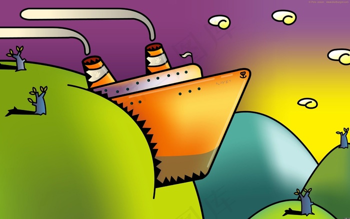 抽象卡通插画图片