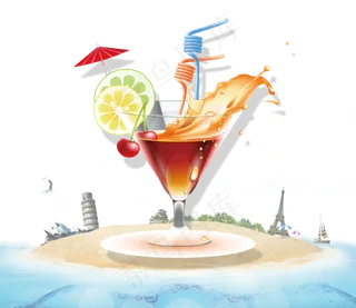 夏季冷饮柠檬奶茶果汁饮品饮料png...