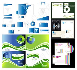 5套简单的企业VI模板矢量素材