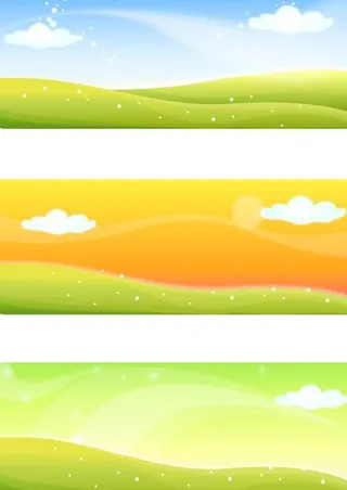 淡雅春天横幅矢量素材