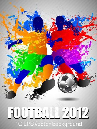 墨迹踢足球背景图片