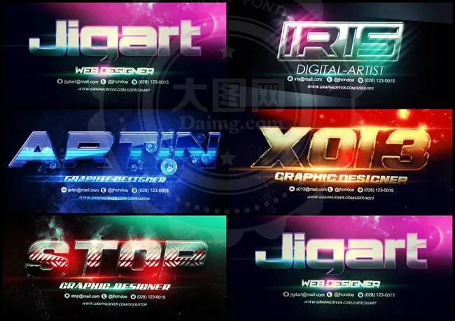 5款游戏风格的金属字样式和动作