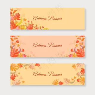 秋天秋季BANNER矢量集合