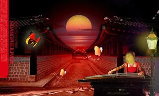 古典文化 美女弹琴 古建筑图片