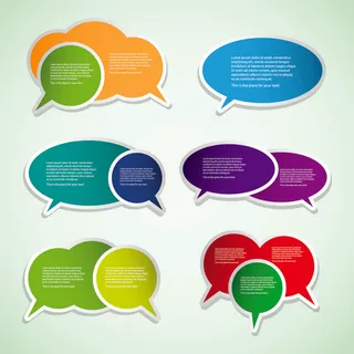 彩色贴纸异型标签矢量素材