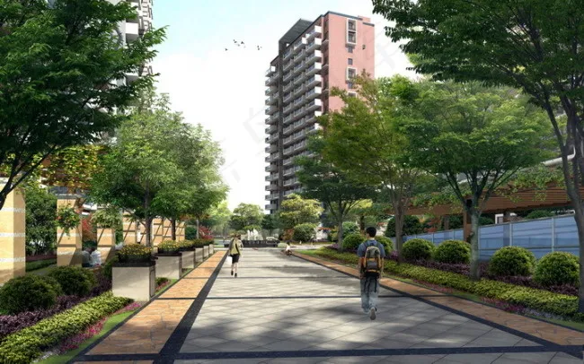 小区公路(2286X1428(DPI:200))psd模版下载