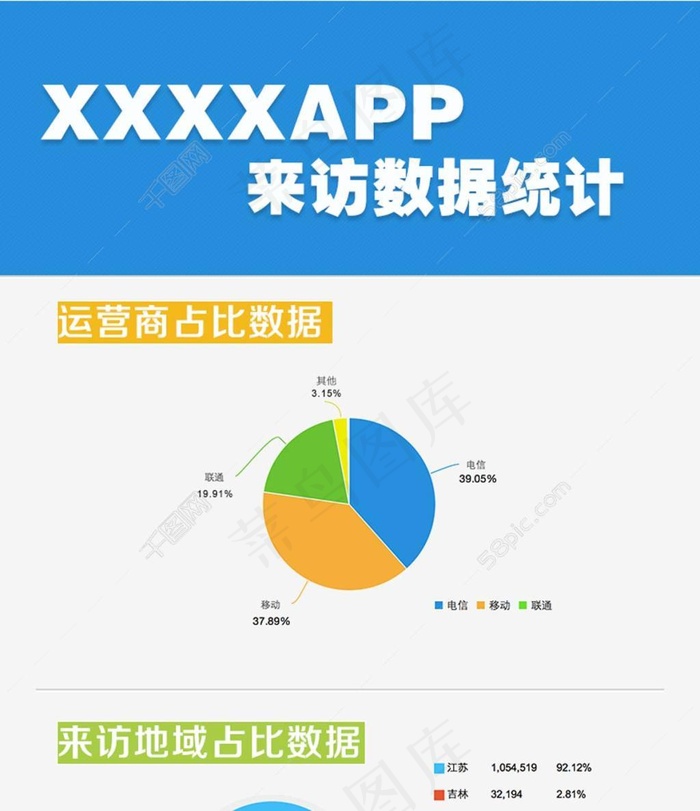大数据统计简约扁平分析图psd