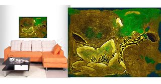 室内装饰抽象油画玉兰花