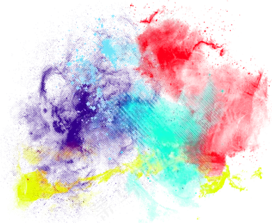 彩色墨迹笔刷PNG透明背景免扣素材