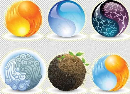 大自然元素太极图案矢量素材