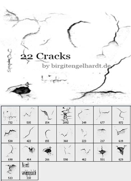 墙面裂痕笔刷素材psd模版下载