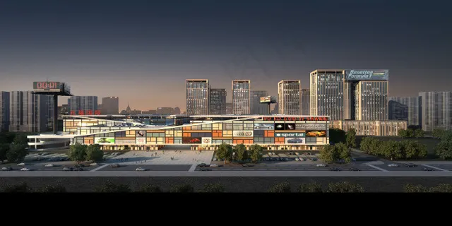购物中心建筑效果图
