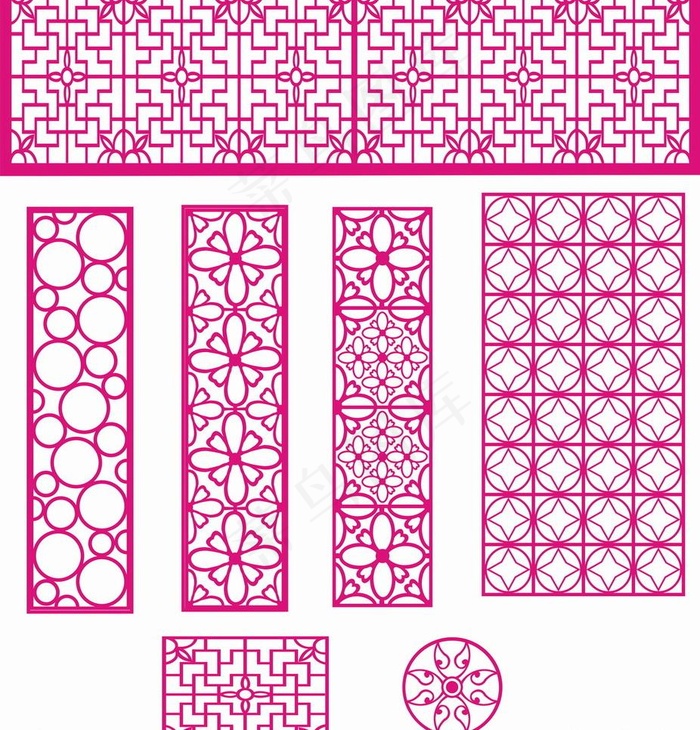 镂空图案 花格雕刻图