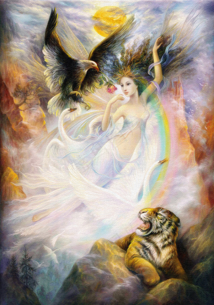 神话里的仙子油画图片