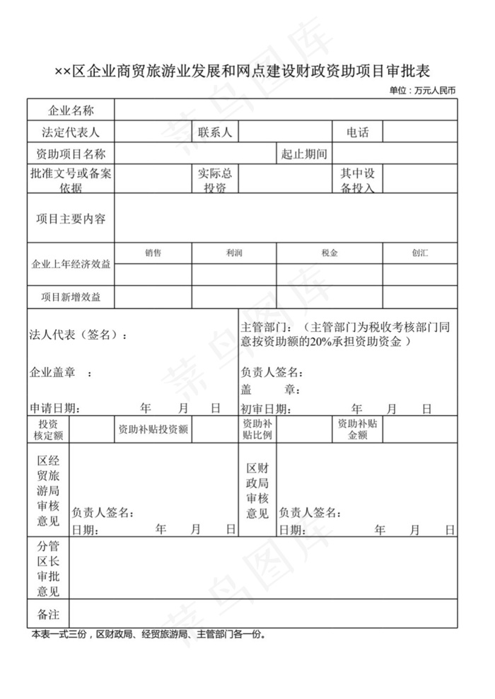 企业商贸旅游业发展和网点建设财政资...